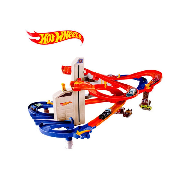 Hot Wheels Трек Электрический городской автомобиль квадратный автоподъемник скоростная автоскоростная модель машины Hotwheels Voiture автомобильные игрушки для детей подарок на день рождения CDR08