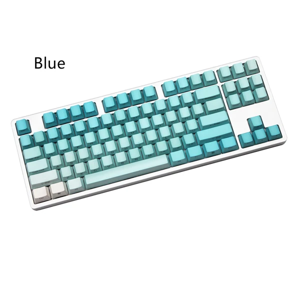 Градиентный цвет PBT keycaps OEM 87 ключ ANSI раскладка MX Переключатель боковая печать механическая клавиатура keycap Keycaps только, не клавиатуры - Цвет: BLue 87