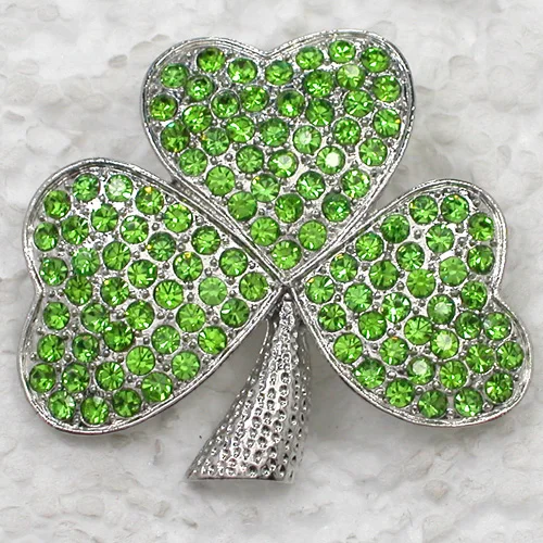 

Shamrock clover Brooch Rhinestone Pin brooches C2010 K