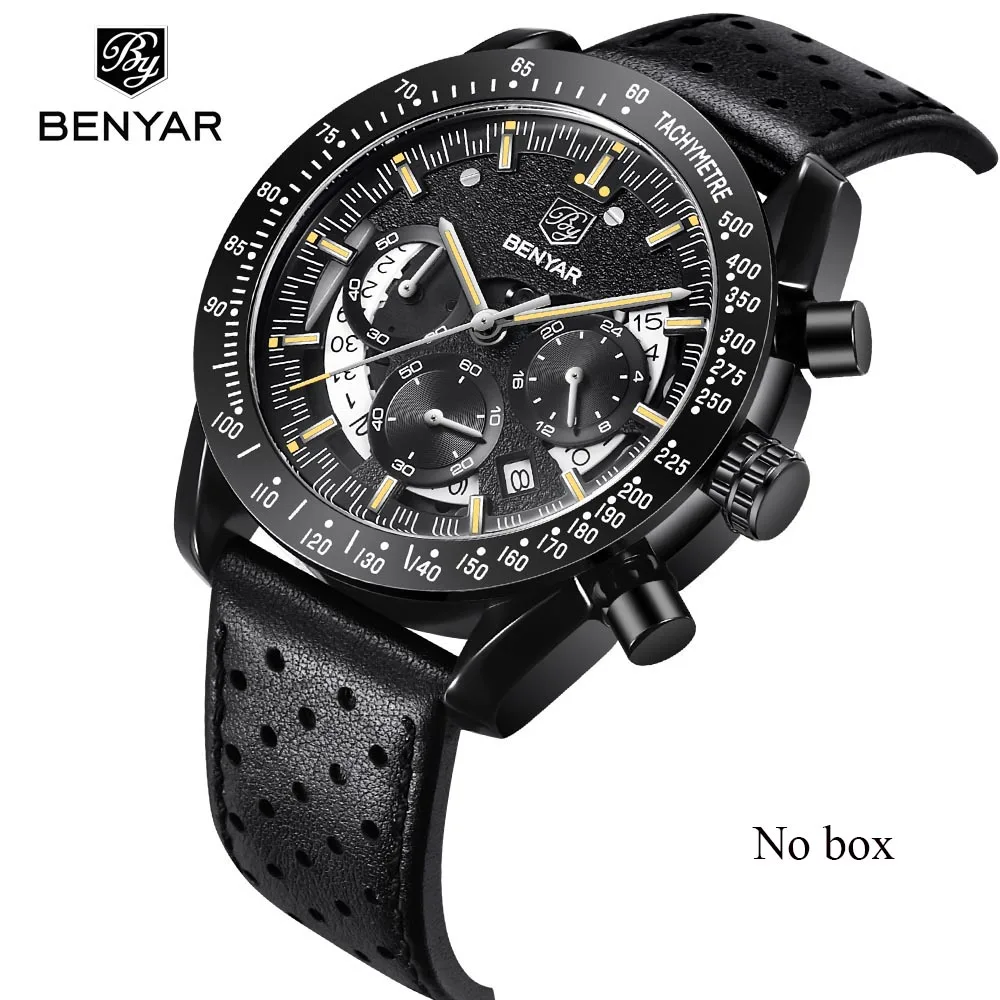 NO BOX L black gold BENYAR мужские s часы лучший бренд класса люкс Военные Спортивные кварцевые часы мужские водонепроницаемые мужские спортивные часы наручные часы Relogio Masculino - Цвет: NO BOX L black gold