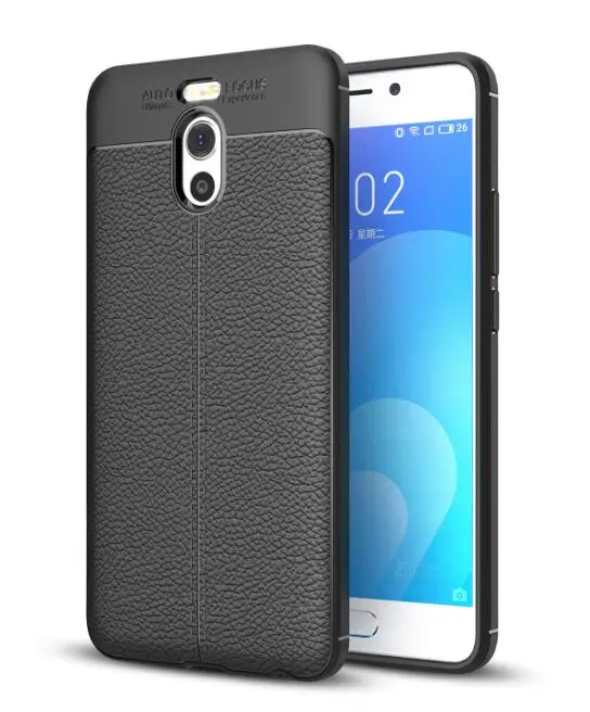 black Ultra Thin Shockproof Cover For M6 Note Luxury Litchi Skin PU Leather Coated TPU Back Case For Meizu Note 6 Protective Cases - Цвет: black