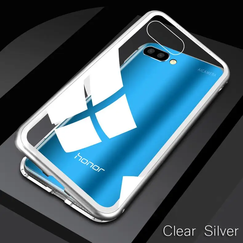 Магнитный металлический бампер из закаленного стекла для Huawei honor 10 V10 mate10 pro чехол
