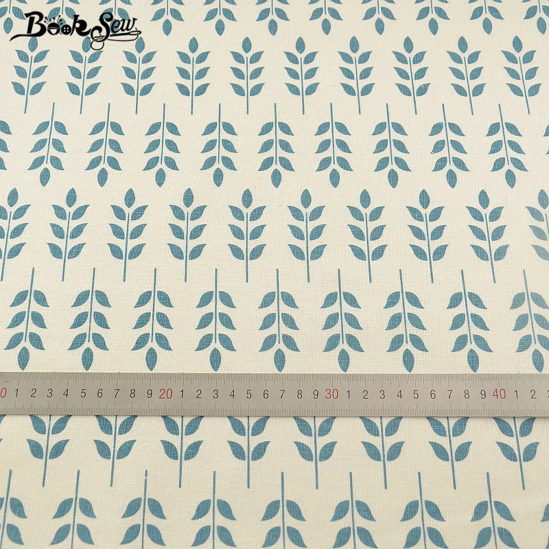 Booksew дизайнерская хлопковая льняная ткань с зелеными листьями для шитья скатерть