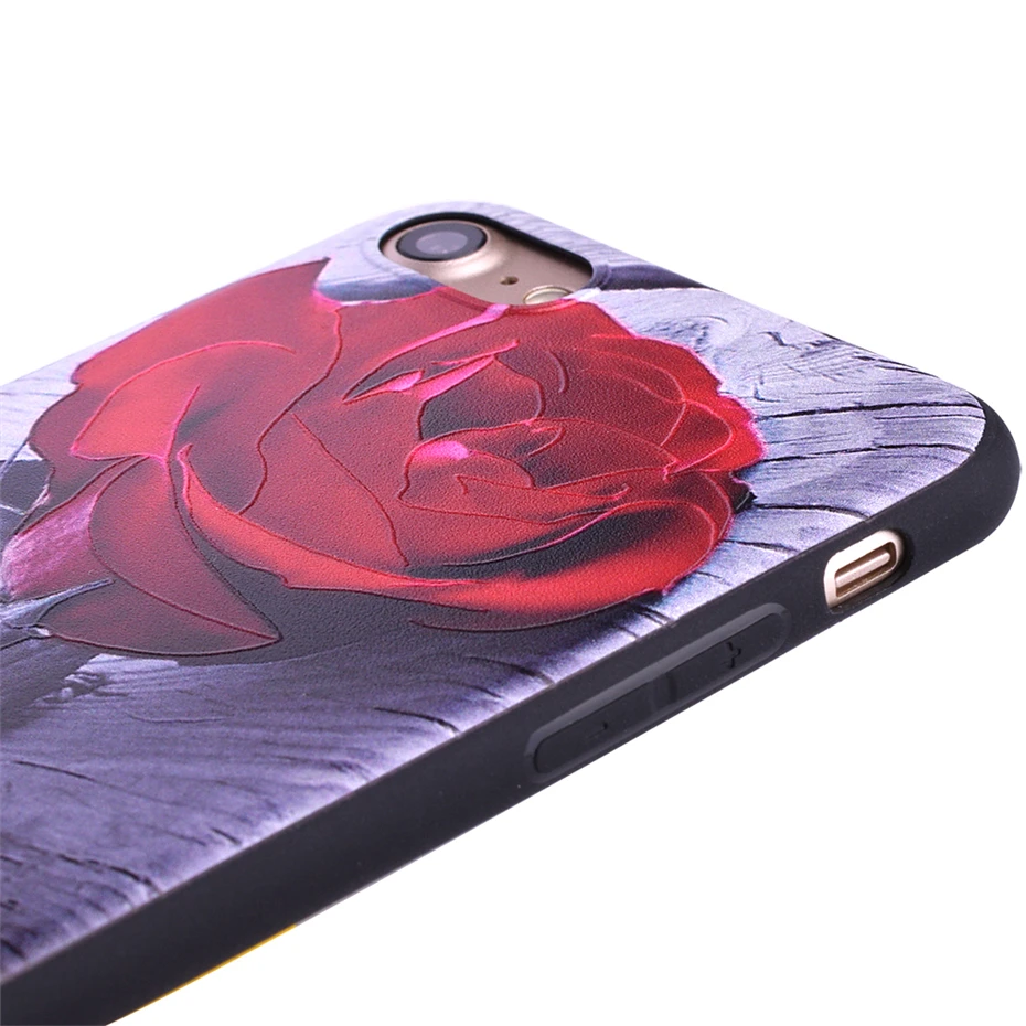 Dagudon Роскошный чехол для iPhone 6 s кремния Мягкие TPU модное розовое печатных задняя