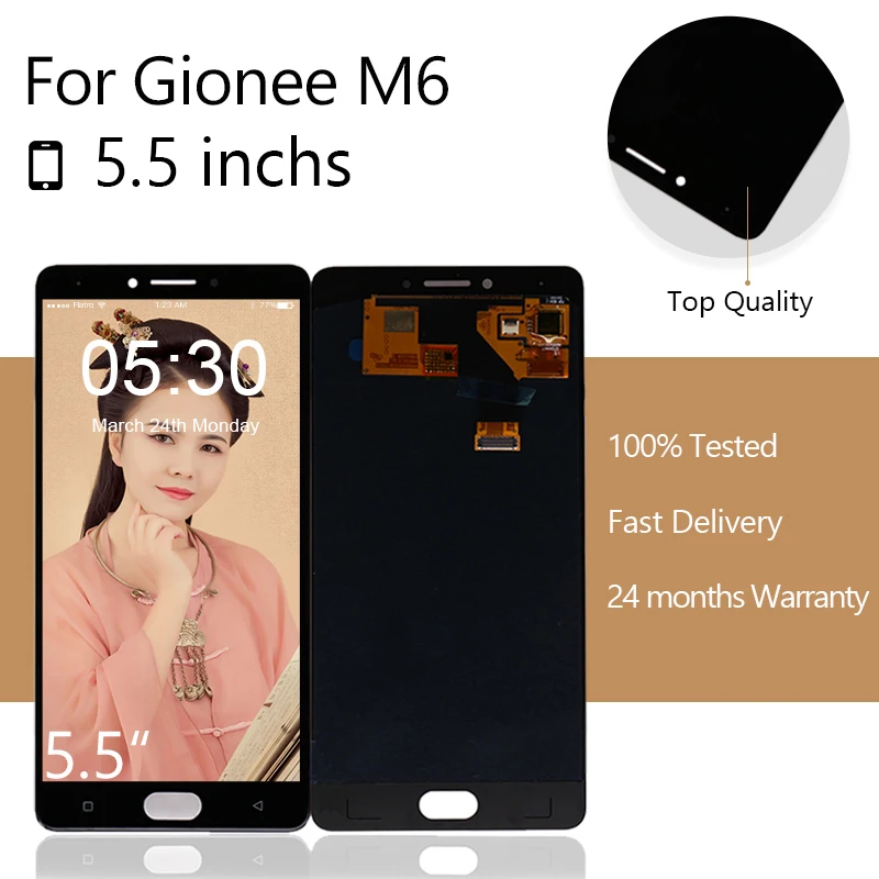 Для Gionee M6 ЖК дисплей + кодирующий преобразователь сенсорного экрана в сборе Pantalla