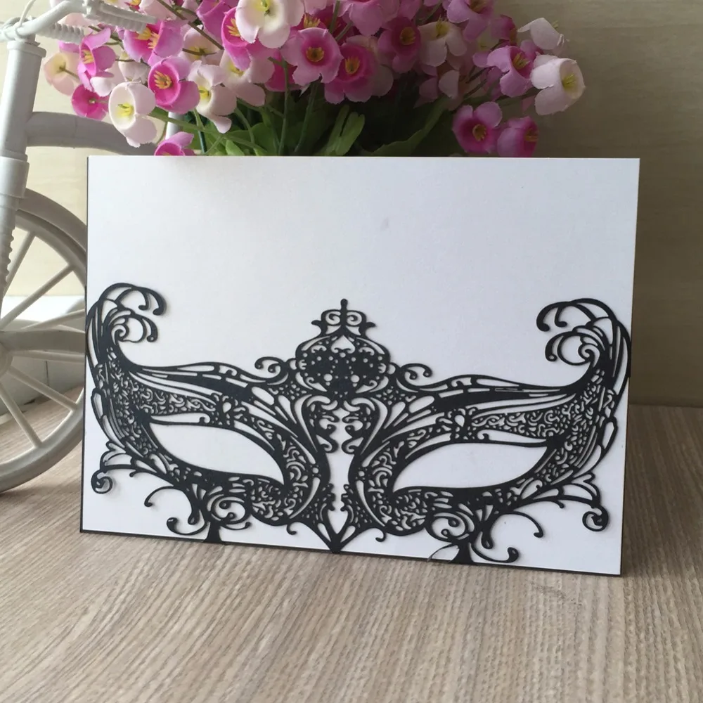 30 шт. Маска Свадебные Пригласительные открытки свадебные приглашения лазерная