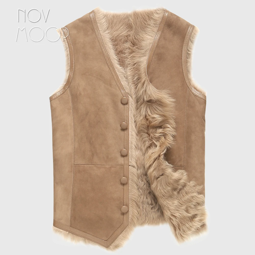 Men black camel grey genuine leather real lambskin shearling fur vest winter 100% wool coat jackets chalecos para hombre LT2622 | Мужская