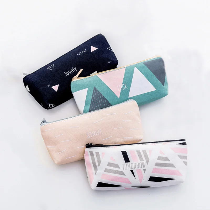 1 шт. простой холщовый чехол для карандашей офисный студенческий милый