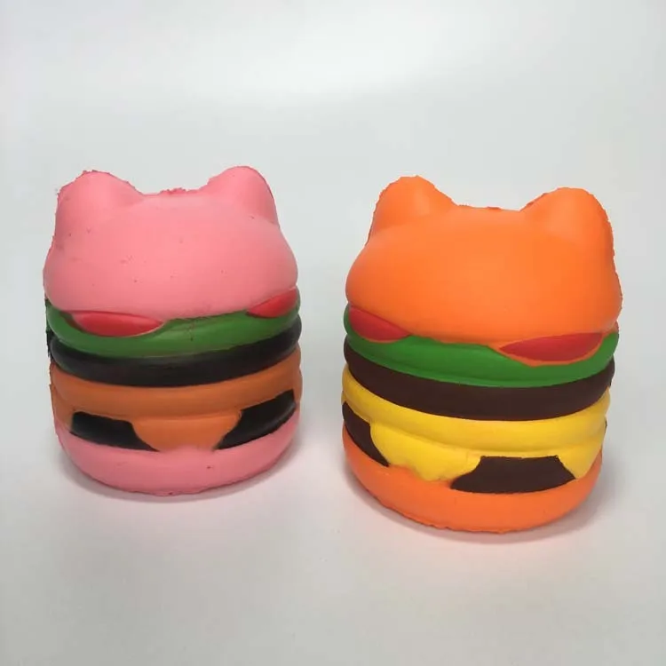 1 шт. Новинка Сжимаемый Кот голова бургер моделирование кошка лицо выражение