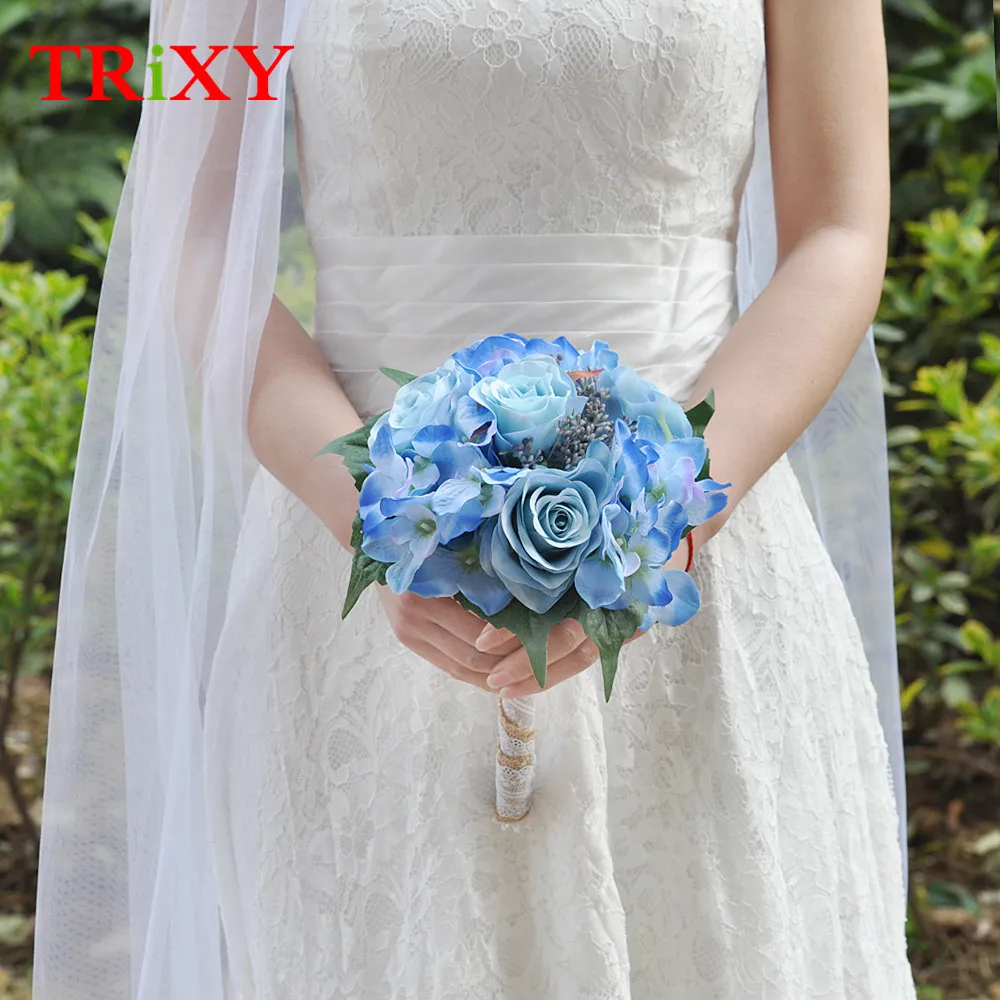 TRiXY A16 цветы свадебные аксессуары букет невесты романтический свадебный голубая - Фото №1