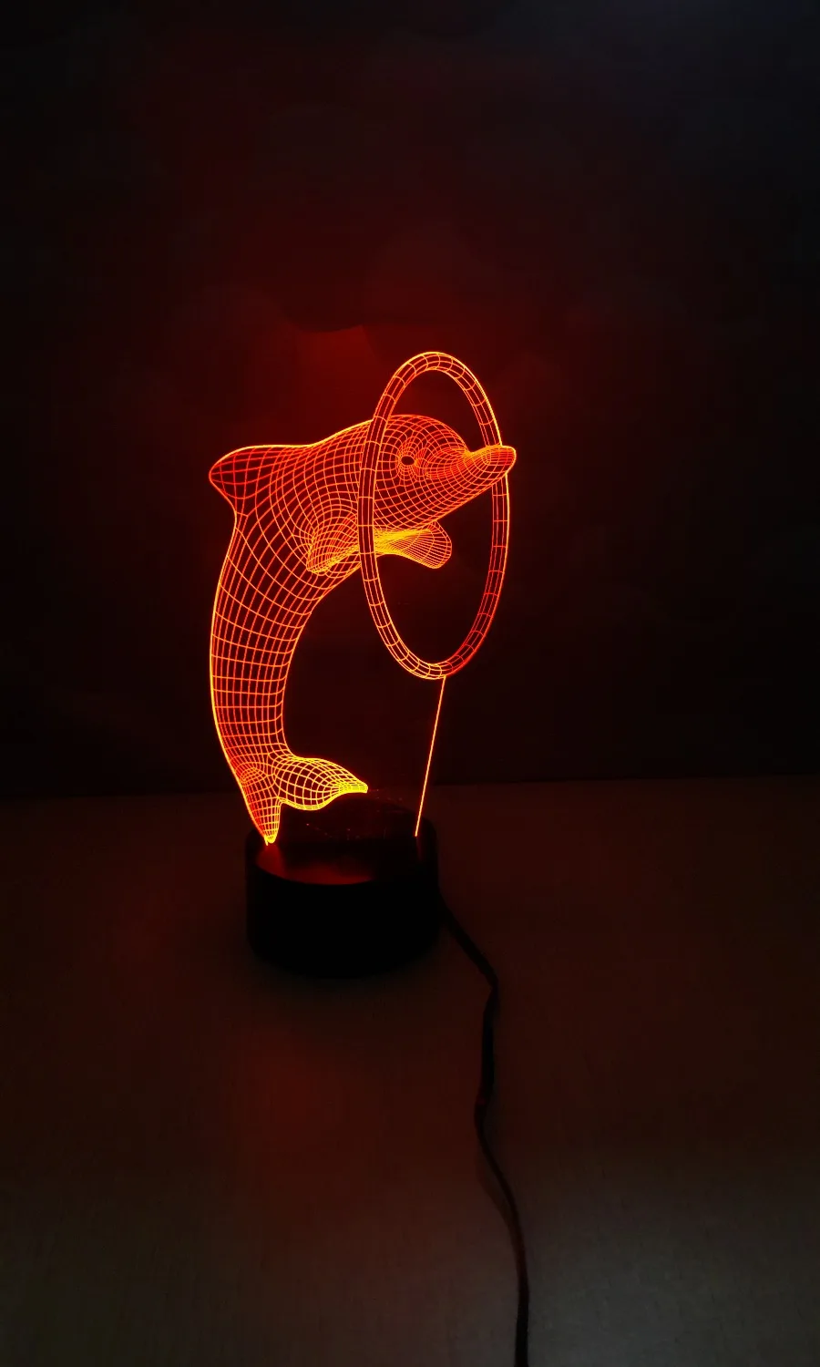 

3D led night light dolphin shape with 7 color and automatic changeable for decoration Desk/table lamp Holiday gift free shipping