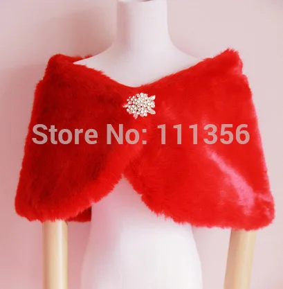 Роскошная шаль из искусственного меха Тепловая зимняя накидка для невесты