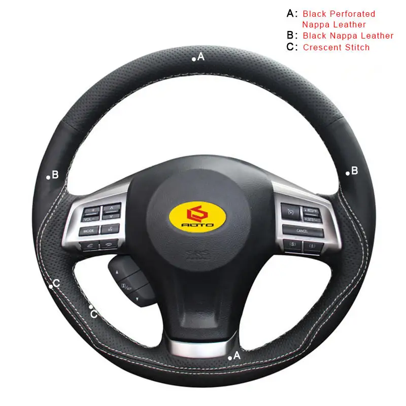 Nappa Leather Автомобильная Оплетка на руль для Subaru Forester 2013- Legacy 2013- Outback 2013- XV 2013- Авто Кожа - Название цвета: Nappa Leather