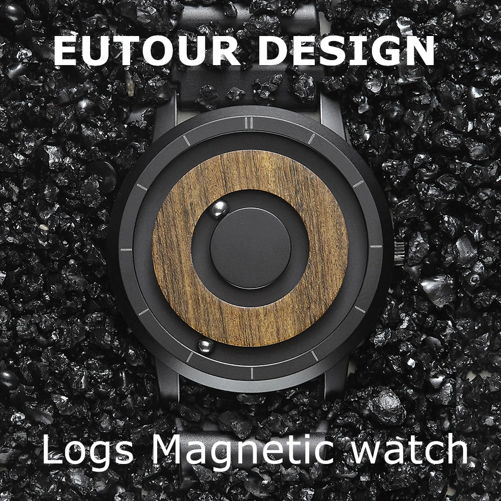 EUTOUR Magnetic Watch Men Luxury Silicone Leather Strap Magnet Ball Show Quartz Wrist Watch Mens Wristwatch Dropshipping