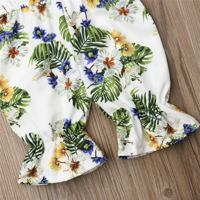 Новинка комбинезон для новорожденных девочек с цветочным принтом без рукавов