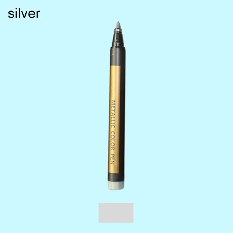 silver 1 шт. пластиковые маркерные ручки Diy фото альбомы для скрапбукинга текстовыделители водонепроницаемые цветные белые картонные ручки украшения поделки - Цвет: silver