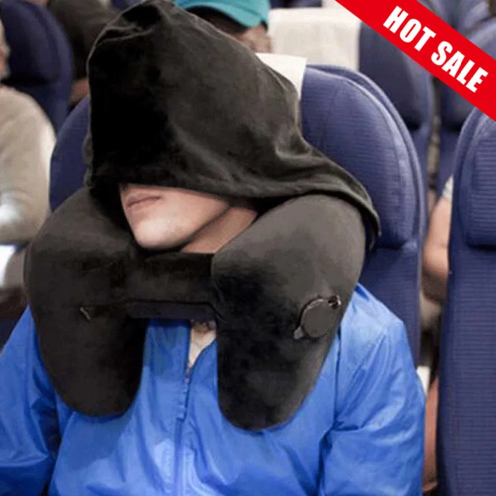 Creative H Inflatable Multifunctional Portable Foldable Outdoor Travel Neck Pillow Folding Airplane Car Office Sleeping Cushion | Дом и сад