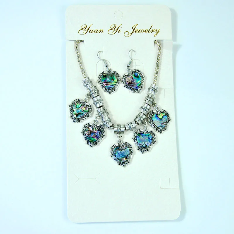 Женский винтажный комплект ювелирных изделий в виде раковины Abalone ожерелье с
