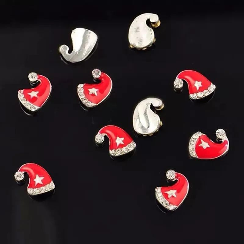 100 шт./пакет новинка 3D Nail Art Deco металлов DIY Kawaii Стиль с со стразами подвеска Украшение ногтей Аксессуары для Рождества