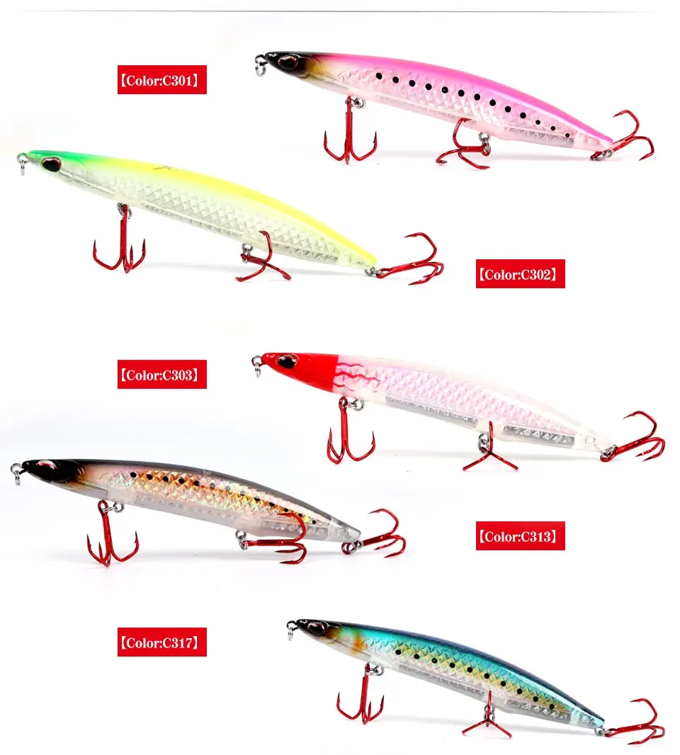 Kingdom Sea Fishing карандашные приманки 125 мм 100 мм плавающие и тонущие жесткие приманки с VMC крючками для ловли басов модель наживки 3511