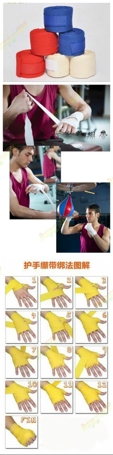 20 пар 5 м хлопковые боксерский бандаж ремешки на запястье для занятий спортом