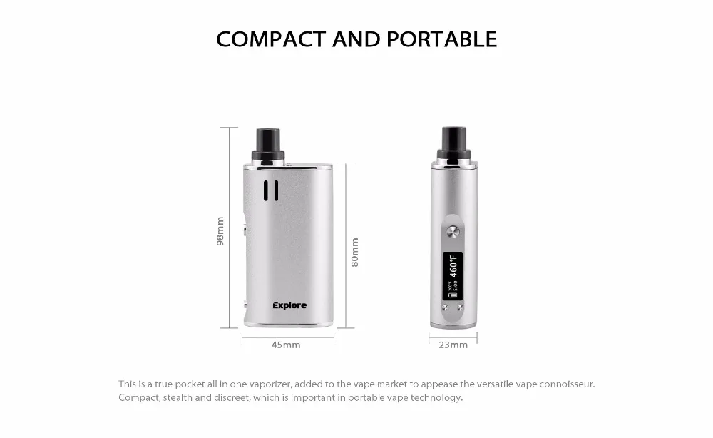 Yocan Explore ore 2 в 1 комплект подходит воск, сушеная трава электронная сигарета набор Vape Kit 2600 мАч батарея Емкость коробка мод комплект