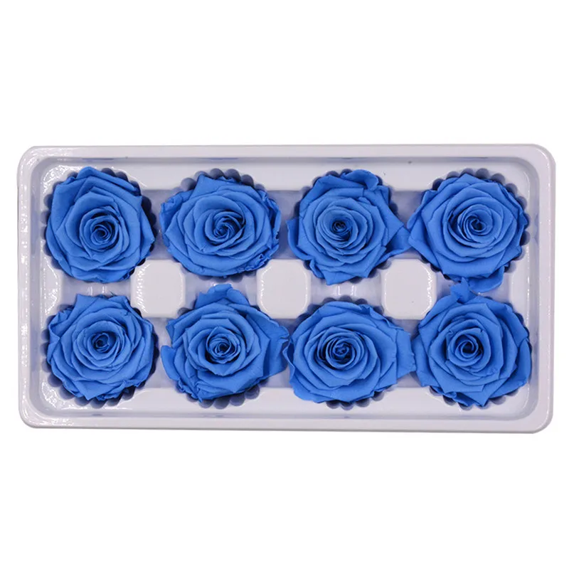 blue Консервированные цветы высокого качества 4-5 см, подарок на день матери, материал для свадебных украшений, подарок, настоящие лепестки - Цвет: blue