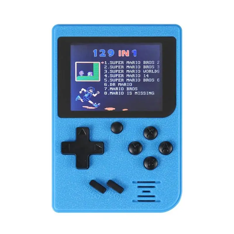 blue Console Портативная мини игровая консоль портативный игровой плеер 8 бит игровая консоль встроенный 129 игр цветной ЖК-экран детский игровой плеер - Цвет: blue Console
