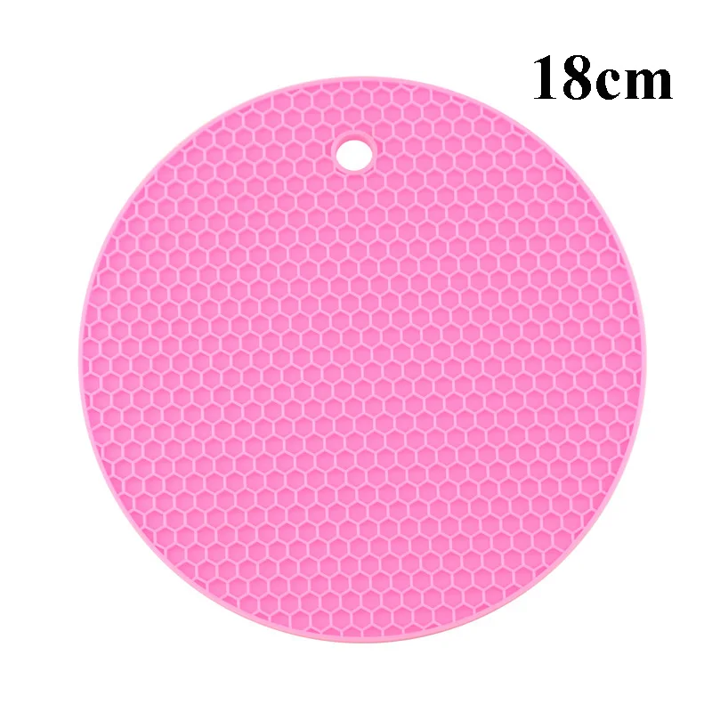 18cm Pink 18/14/9 см подставки для Кухня гаджеты силиконовый термостойкий Нескользящие утепление ковриками Pad кухонная салфетка-подставка для Товары R - Цвет: 18cm Pink