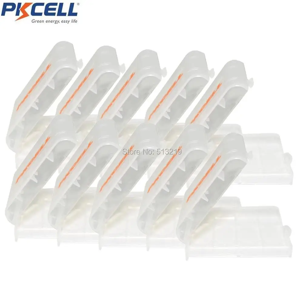 

10Pcs PKCELL White Case Cover Holder AA / AAA Battery Storage Box