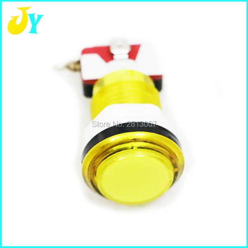 Бесплатная доставка 10 шт./лот 33 мм прозрачная подсветка аркадная Кнопка 12 в