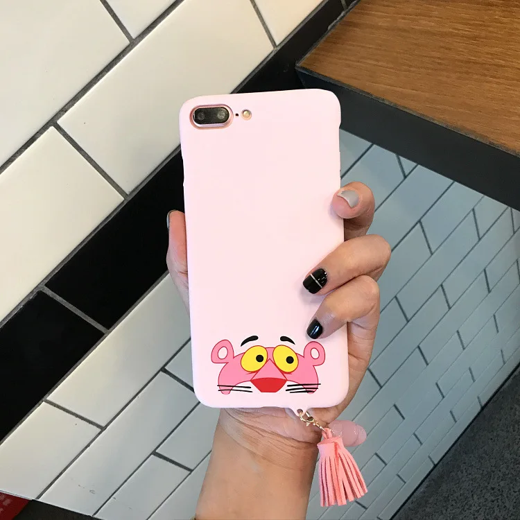 Розовый Леопардовый милый мультяшный чехол для телефона apple iphone 6s Plus чехлы iPhone 7 8 6