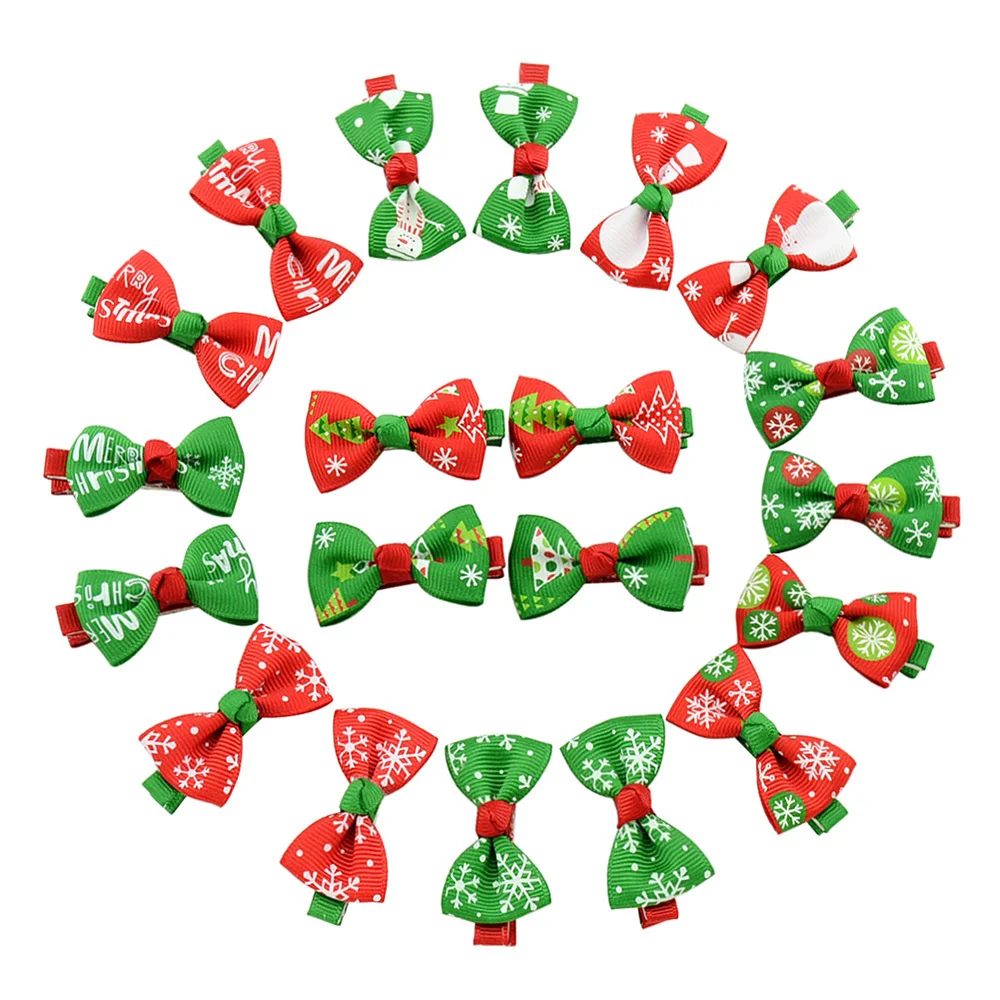 5pcs/lot 5*2.5cm Ribbed Print Ribbon Bow Christmas Decoration Children's Hair Clip Accessories headband flower DIY |