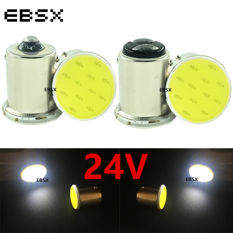 

EBSX 4pcs Truck 24V S25 1156 BA15S P21W COB 12SMD 1157 BAY15D P21/5W Car Led Turn Tail Signal Brake Lights White Parking Lights