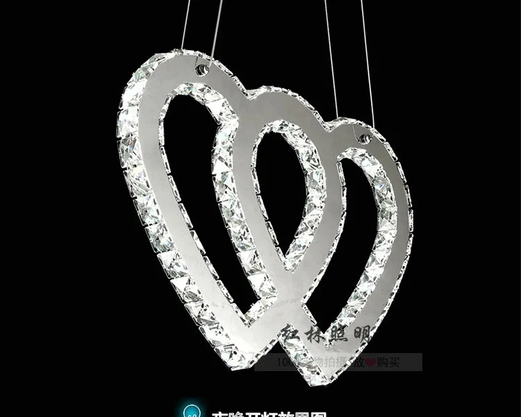 Double heart-shaped Creative led crystal chandelier modern minimalist living room den restaurant lights hanging | Лампы и освещение
