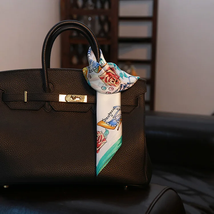 Новое поступление Модный Шелковый шарф с мультяшным принтом 100% шелковый сумочка