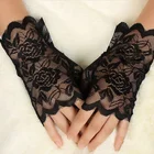 Популярные кружевные перчатки, очаровательные сексуальные очаровательные женские вечерние Костюмные нарядные перчатки для девушек, перчатки без пальцев, популярные летние дышащие перчатки