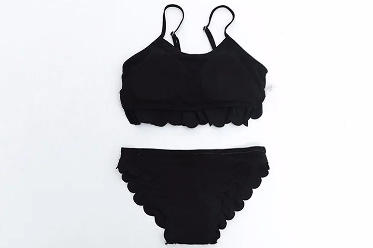 UTTU Flamingo Print Bikini Set Women Two Sidded wear beach swimwear |