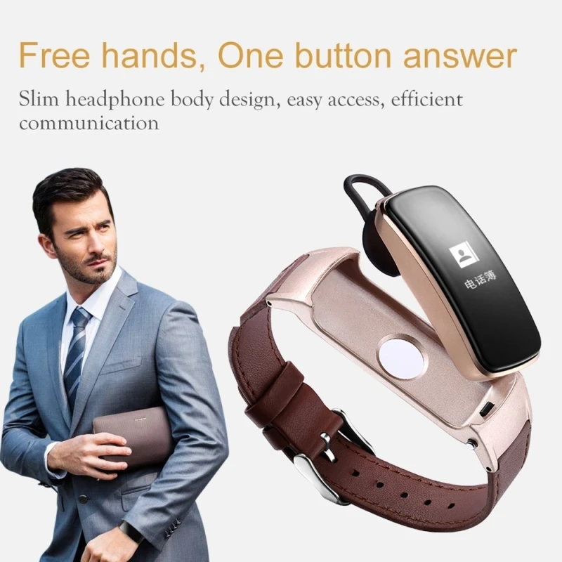 Bluetooth наушники B3 Plus с OLED экраном 0 96 дюйма|Смарт-браслеты| |