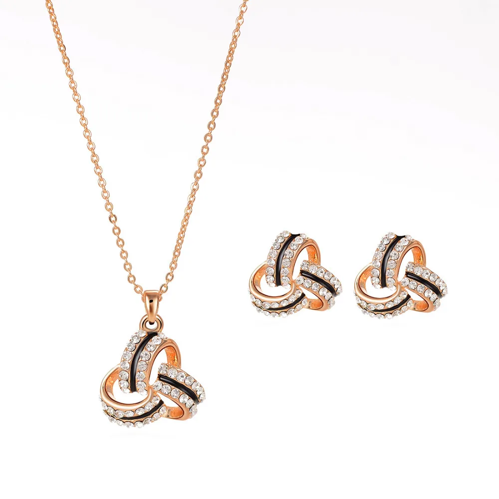 Новинка Большая распродажа Свадебные Ювелирные наборы ожерелье из розового