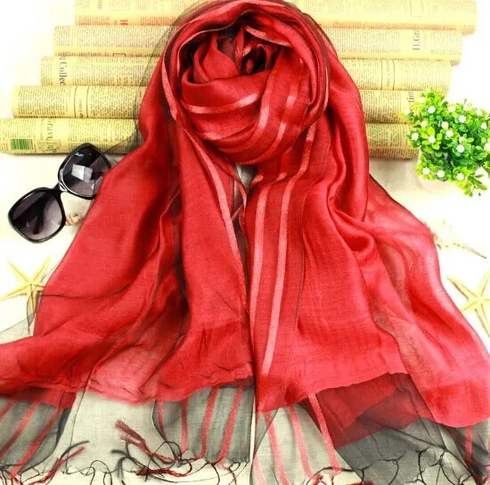 Free shipping hot sale spring autumn winter high quality silk scarf patchwork long striped women 185*70cm 8 colors | Аксессуары для