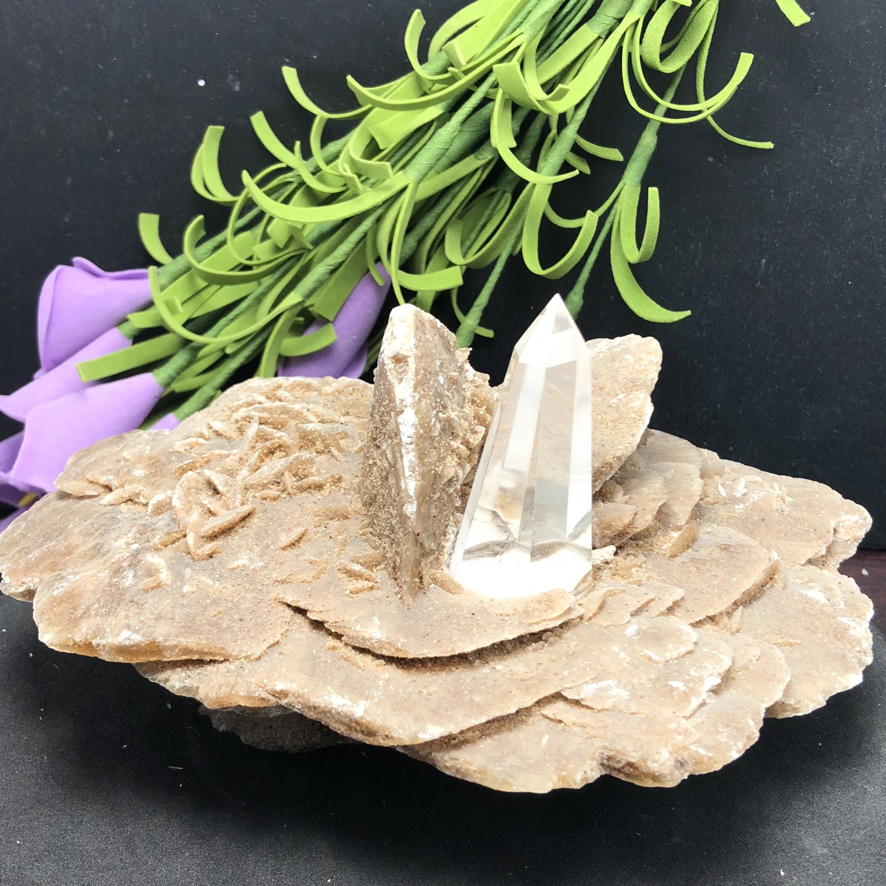 

Rare unique natural desert crystal flower clusters crystal mineral chakras healing reiki stone carvings decorated