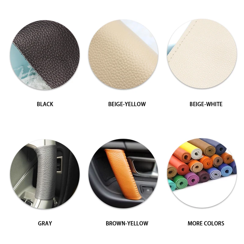 

1pc Cow Leather Car Interior Door Handle Protective Cover Trim For Mercedes Benz R Class 2006 - 2017 R300/R320/R350/R400/R500