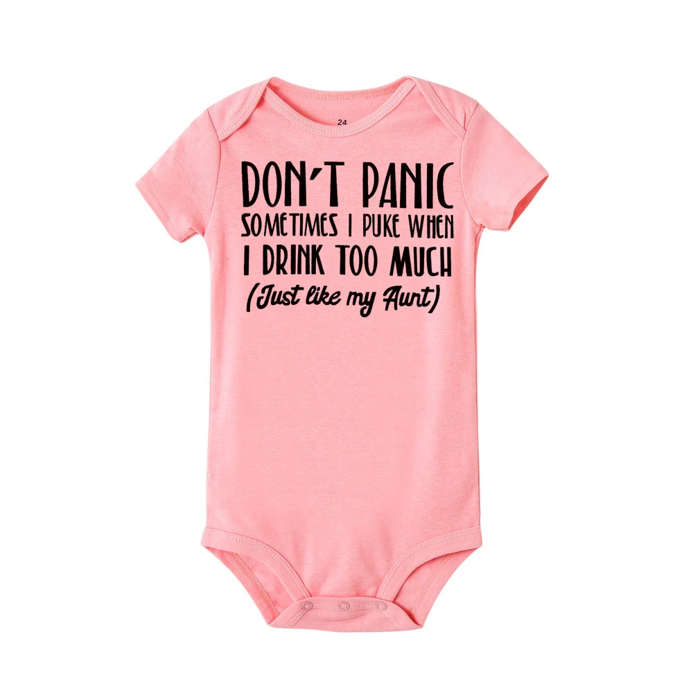 Г. Боди для малышей с надписью «Don't Panic Just Like My тетя»; белый комбинезон для девочек и мальчиков; летняя хлопковая одежда
