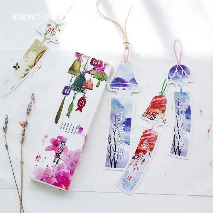 30 шт./упак. ветряные колокольчики для молитвы закладки бумаги мультфильм с