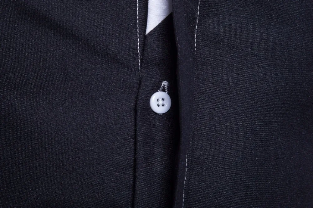 

Autumn New mens Black white Asymmetry patchwork Long-sleeved shirt Casual covered button Cardigan male slim large size shirt Top