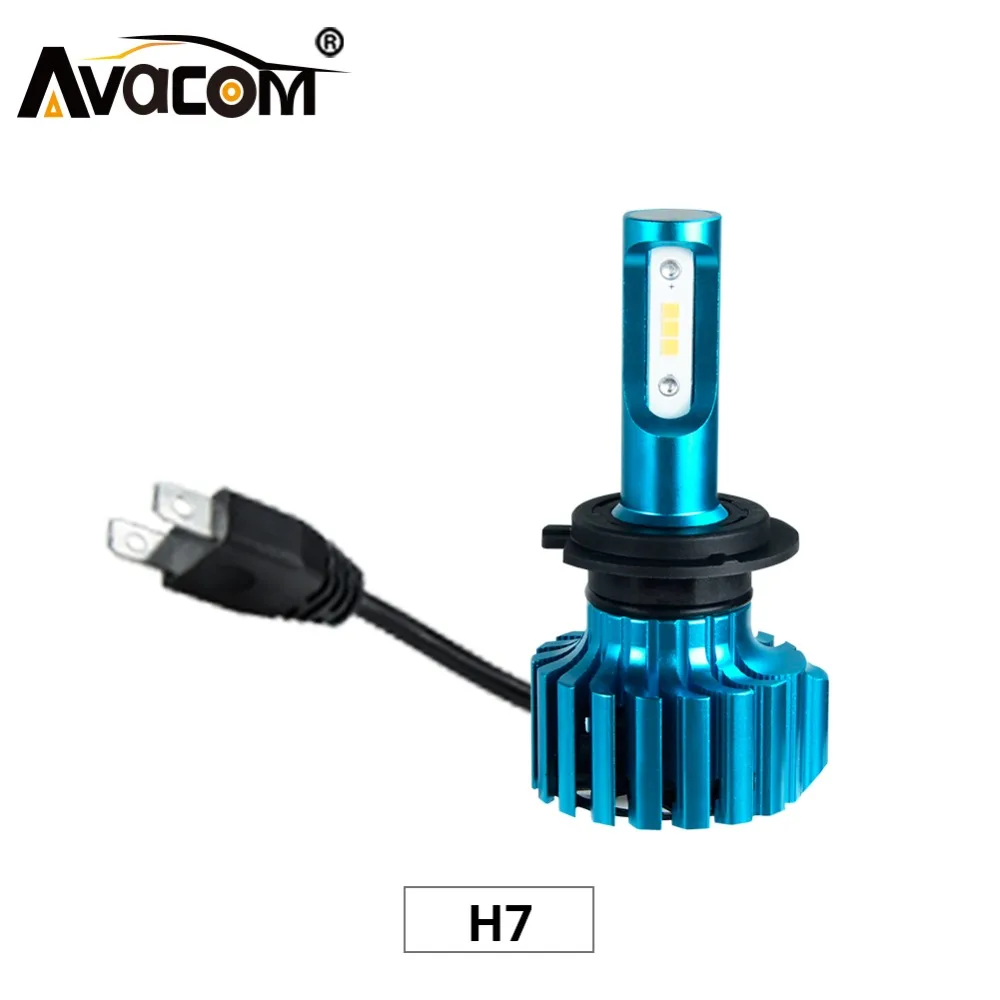 Светодиодные турбо фары Avacom 2 шт. H7 автомобильные 12 В 6500K супер белый CSP лм 72 Вт 24