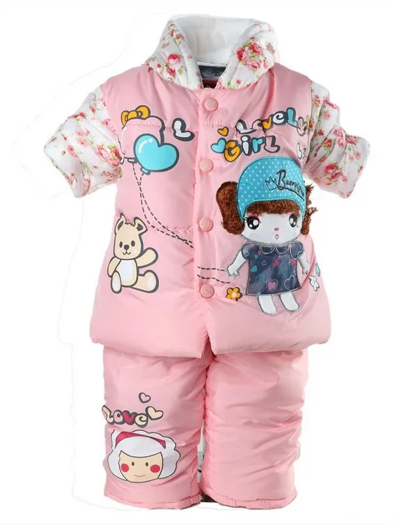 2014 зимние комплекты для малышей комплект одежды маленьких девочек детский
