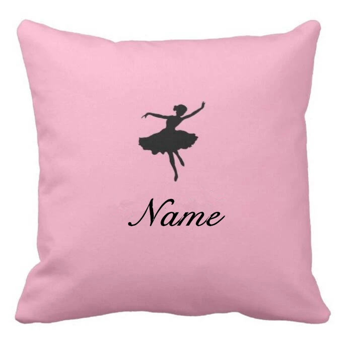 Персонализированные вишня розовое балетное Подушка Чехол пользовательское имя