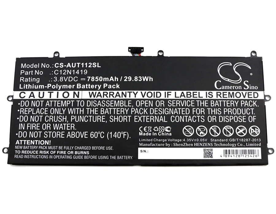 Аккумулятор Cameron Sino C12N1419 7850 мАч для Asus Transformer Book T100 Chi T100CHI FG003|Батареи планшетов и